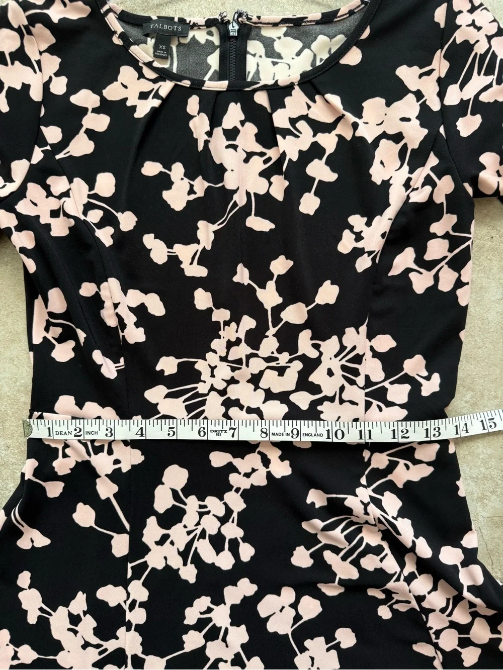 Black & Light Pink Floral A-Line Women’s Dress sz xs